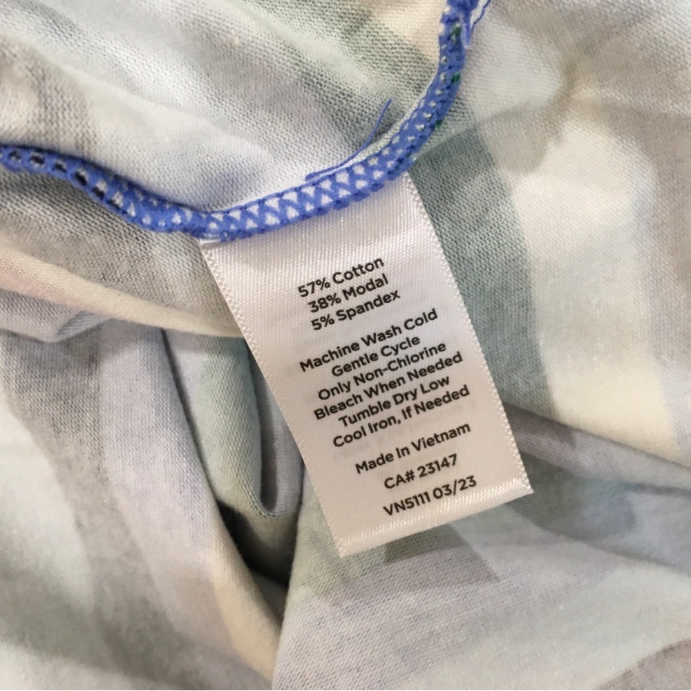 T Talbots Top Tee Woman Plus 3X Striped Blue Long Sleeve Stretch  Active New - Picture 4 of 6